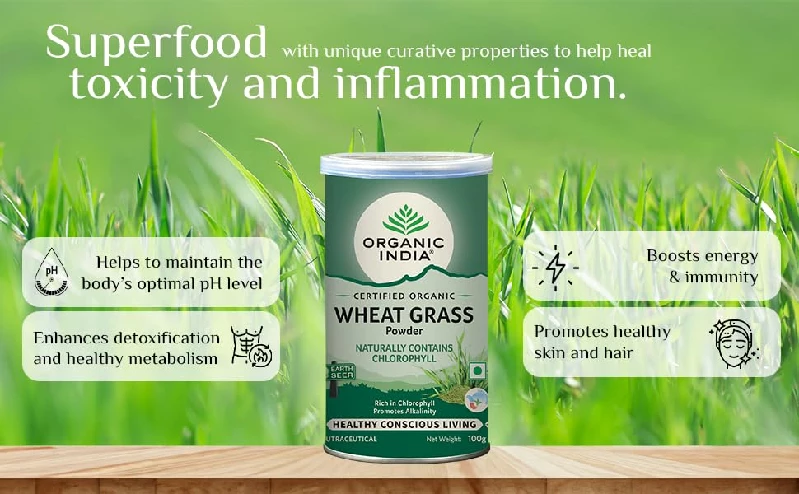 Organic India Wheat Grass Boost Stamina Powder, 100 g-4.webp